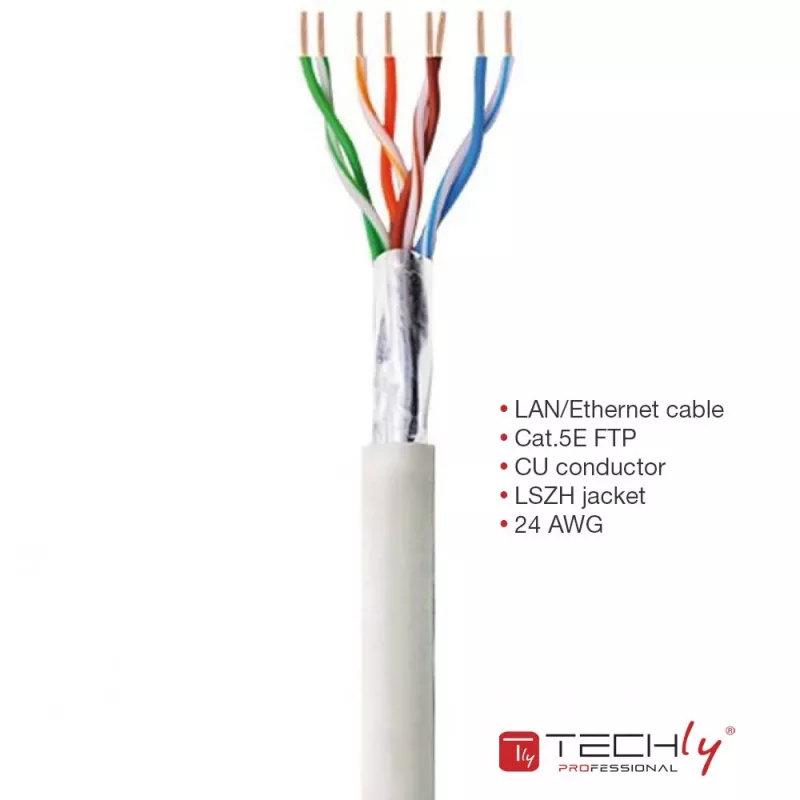 Techly ITP-C5F-305-RIS verkkokaapeli harmaa 305 m Cat5e F/UTP (FTP)