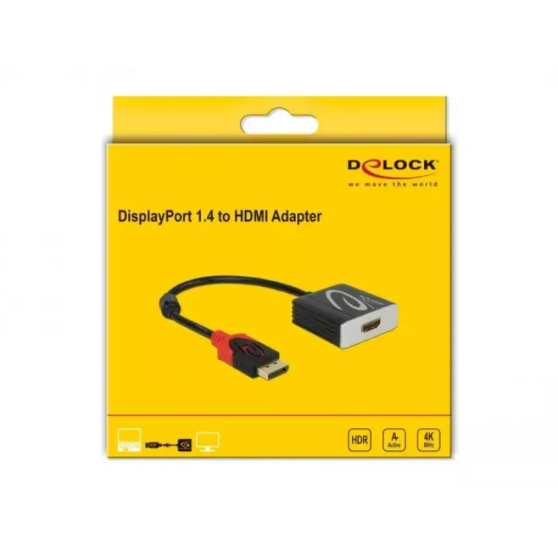 Aktiivinen DisplayPort 1.4 - HDMI -adapteri DeLOCK 65207