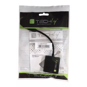 Techly muunnin HDMI Mini C - VGA IDATA HDMI-VGA4, VGA (D-Sub), HDMI Type-C (Mini), uros, naaras, 1920 x 1080 pikseliä, 1080p, 720p, 480p