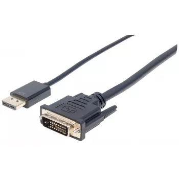 Manhattan DisplayPort 1.2a - DVI-D 24+1 -kaapeli, 1080p@60Hz, 3 m, uros-uros, passiivinen, yhteensopiva DVI-D:n kanssa, musta, kolmen vuoden takuu, vastaa DP2DVIMM10.