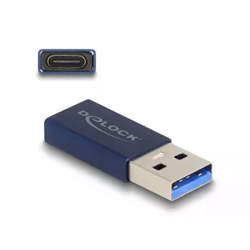 DeLOCK USB-adapteri USB Type-A uros - USB Type-C naaras 10 Gbit/s sininen