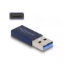 DeLOCK USB-adapteri USB Type-A uros - USB Type-C naaras 10 Gbit/s sininen
