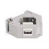 Keystone-moduuli DELOCK 87163 — USB A - USB A, harmaa/valkoinen, 60,1×59,4×21,6 mm