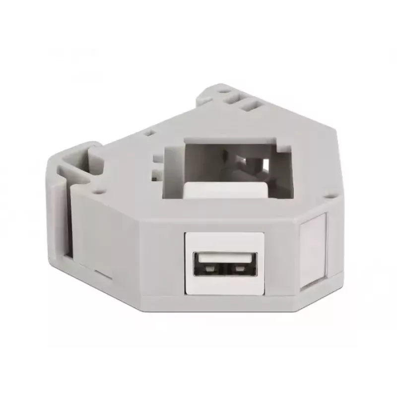 Keystone-moduuli DELOCK 87163 — USB A - USB A, harmaa/valkoinen, 60,1×59,4×21,6 mm