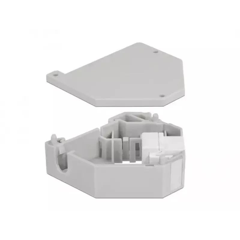 Keystone-moduuli DELOCK 87163 — USB A - USB A, harmaa/valkoinen, 60,1×59,4×21,6 mm