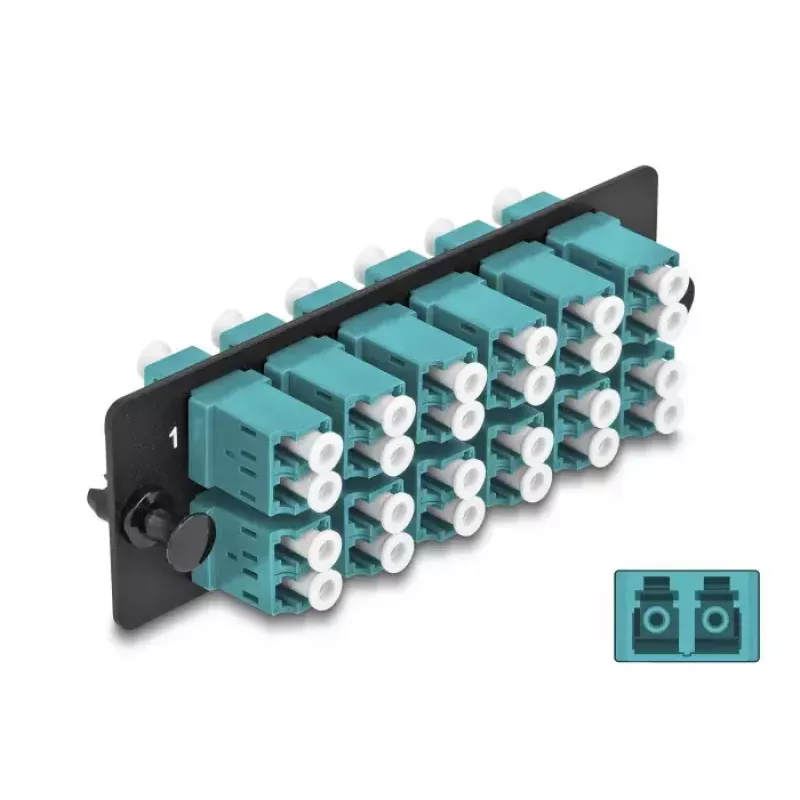 DeLOCK kuituadapteripaneeli LC Duplex OM4 12 portti aqua