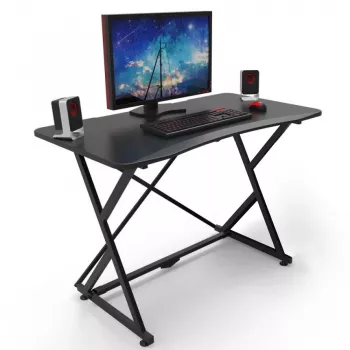Techly pelipöytä PC:lle viistotulla ergonomisella reunalla musta
