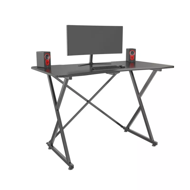 Techly pelipöytä PC:lle viistotulla ergonomisella reunalla musta