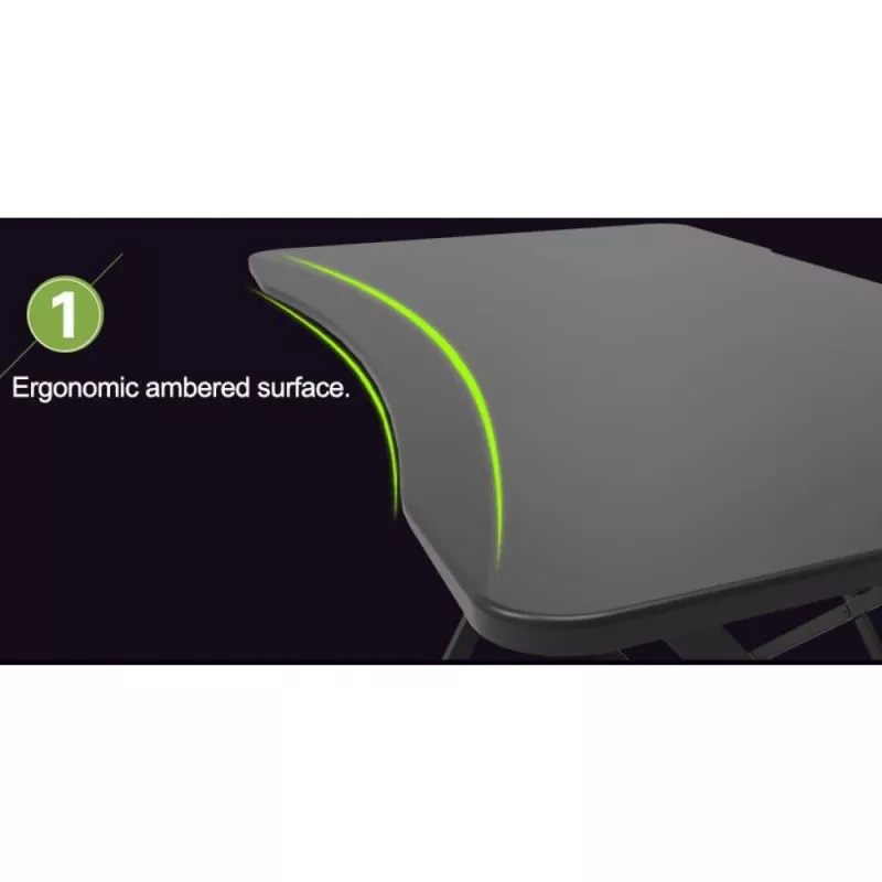 Techly pelipöytä PC:lle viistotulla ergonomisella reunalla musta