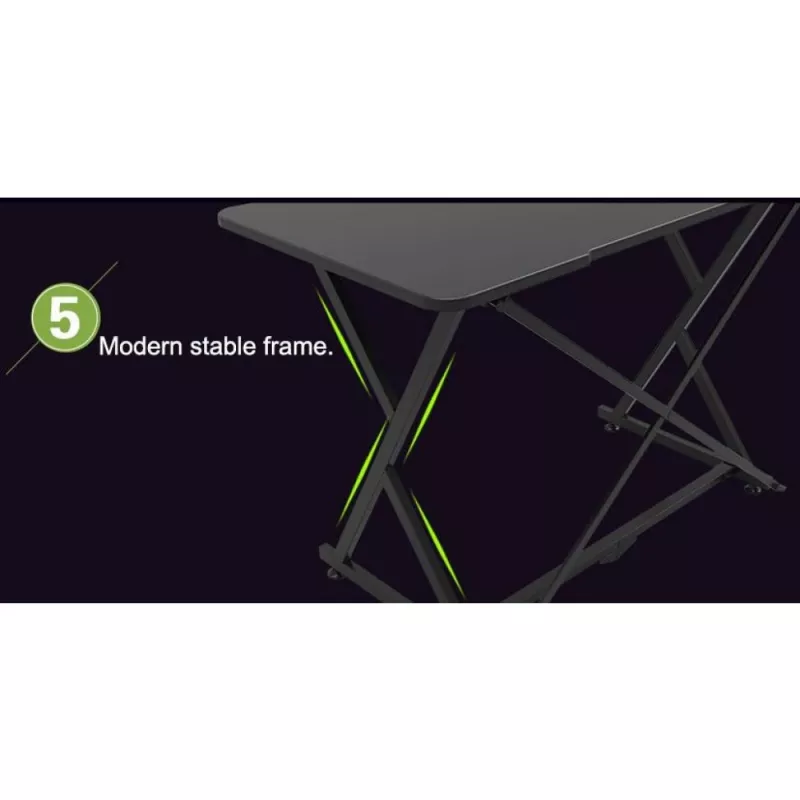 Techly pelipöytä PC:lle viistotulla ergonomisella reunalla musta