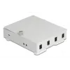 DELOCK Kuitu-seinäkotelo 4× SC Simplex tai LC Duplex -adapteri, metallikotelo, harmaa