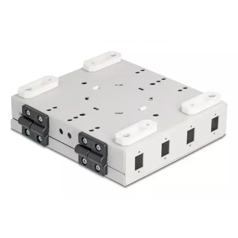 DELOCK Kuitu-seinäkotelo 4× SC Simplex tai LC Duplex -adapteri, metallikotelo, harmaa