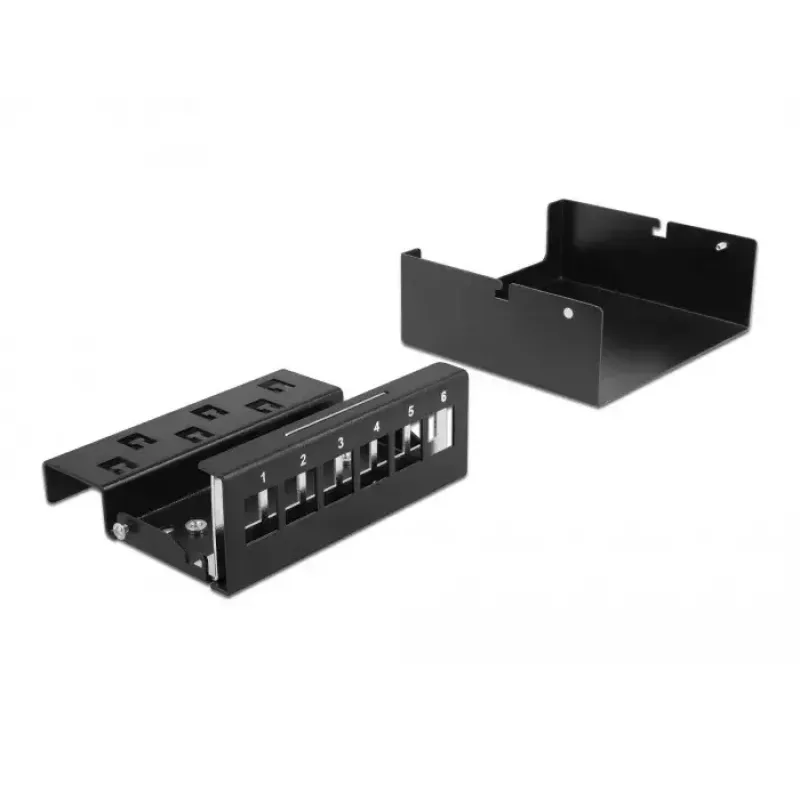 Kytkentäpaneeli DeLOCK Keystone 6 port musta