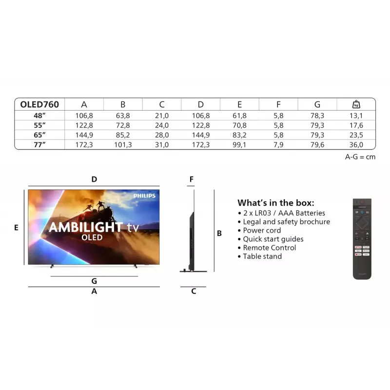 Televisio Philips 77OLED760/12 77