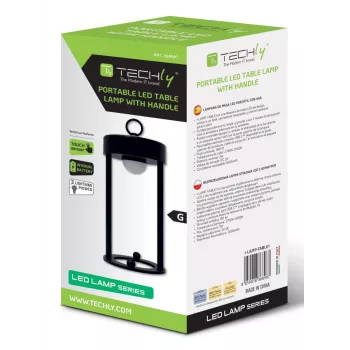 Techly I-LAMP-TABLE1 pöytävalaisin ei vaihdettava polttimo 3 W LED musta