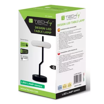 Techly I-LAMP-TABLE2 pöytävalaisin ei vaihdettava polttimo 2 W LED musta, valkoinen