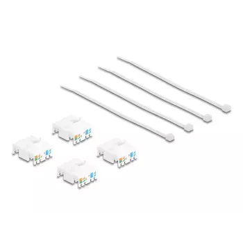 DeLOCK Keystone-moduuli 86051 litteä RJ-45 valkoinen 4 kpl
