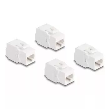 DeLOCK Keystone-moduuli 86051 litteä RJ-45 valkoinen 4 kpl