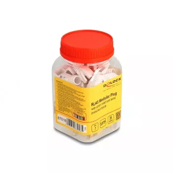 DeLOCK verkkokaapeli RJ45-modulaaripistoke 25 kpl:n pakkaus Kat.7 kulta valkoinen