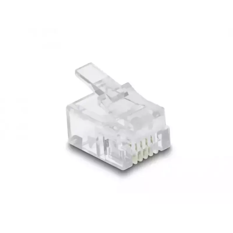 DeLOCK RJ11-modulaaripistoke 100 kpl läpinäkyvä polykarbonaatti