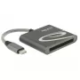 Kortinlukija DeLOCK 91745 USB 3.2 Gen 1 Type-C musta hopea