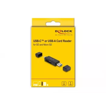 Kortinlukija DeLOCK 91004 USB 3.2 Gen 1 Type-A Type-C musta
