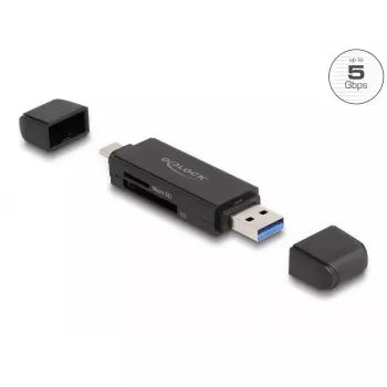 Kortinlukija DeLOCK 91004 USB 3.2 Gen 1 Type-A Type-C musta