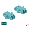 Kuituadapteri DELOCK LC naaras-naaras OM3 Duplex (2 kpl:n pakkaus)