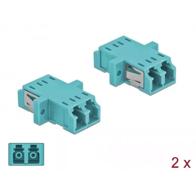 Kuituadapteri DELOCK LC naaras-naaras OM3 Duplex (2 kpl:n pakkaus)
