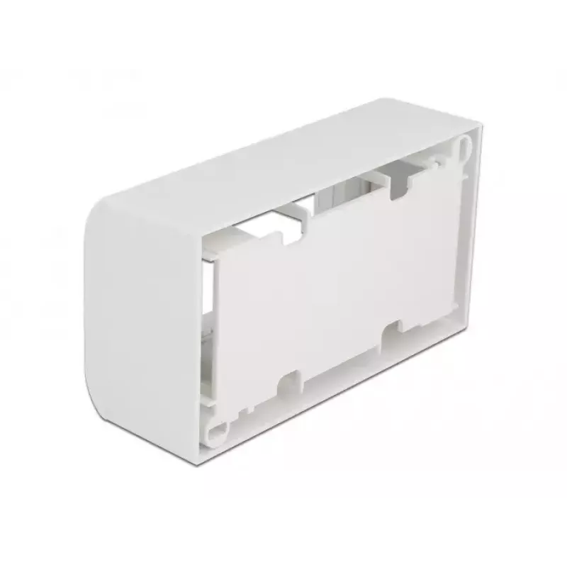 Patch-paneelin tarvike DELOCK 81333 — valkoinen polykarbonaattiteline, 152×50×82 mm