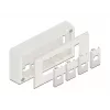 Patch-paneelin tarvike DELOCK 81333 — valkoinen polykarbonaattiteline, 152×50×82 mm