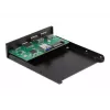 DeLOCK etupaneeli 3,5 tuumaa USB 5 Gbit/s 1 x USB Type-C + 2 x USB Type-A + SD- ja microSD-paikka