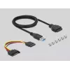 DeLOCK etupaneeli 3,5 tuumaa USB 5 Gbit/s 1 x USB Type-C + 2 x USB Type-A + SD- ja microSD-paikka