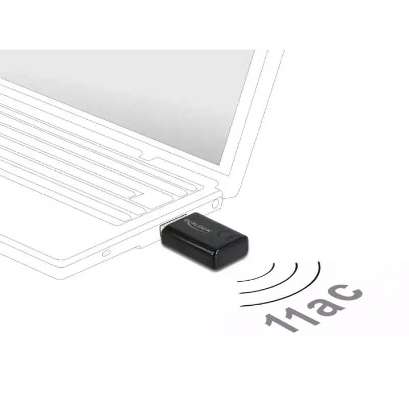Verkkokortti DeLOCK 12550 WLAN USB kaksikaistainen Wi-Fi 5