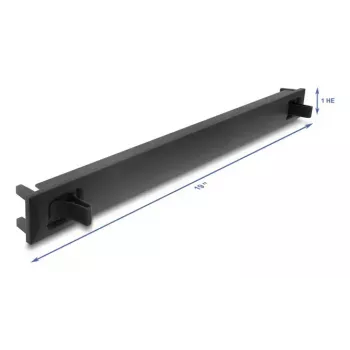 DELOCK 67208 rack-sokkelolevy, ABS-muovi, musta, 1U