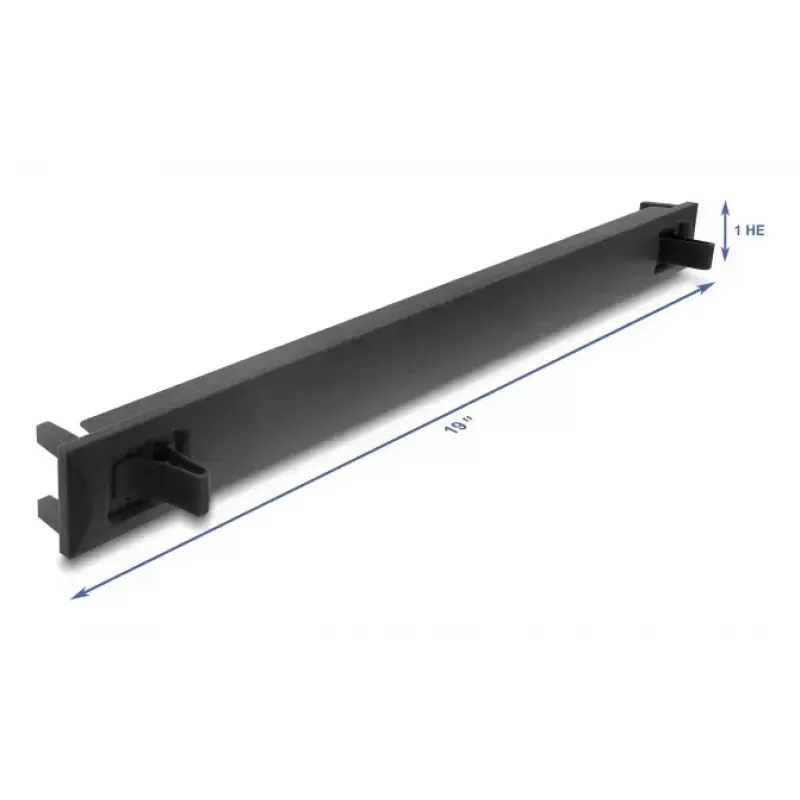 DELOCK 67208 rack-sokkelolevy, ABS-muovi, musta, 1U