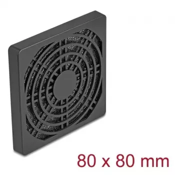 Tuuletinsäleikkö DELOCK 67311, ABS, musta, 87×87 mm, asennusväli 71,5×71,5 mm