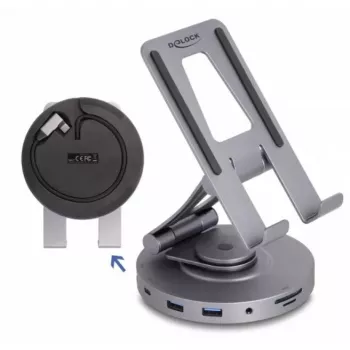 DeLOCK tabletti- ja kannettava telakointiasema 4K HDMI USB-keskitin SD Micro SD PD 3.0