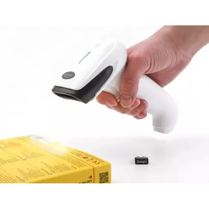 Käsikäyttöinen viivakoodilukija DeLOCK 90587 1D 2D langaton Bluetooth USB valkoinen