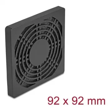 Tuuletinsäleikkö DELOCK 67312, ABS musta, 96,5×96,5 mm, asennuskuvio 92,5×92,5 mm
