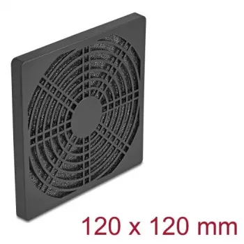 Tuuletinsäleikkö DELOCK 67313, ABS musta, 125×125 mm, asennusreikäkuvio 105×105 mm