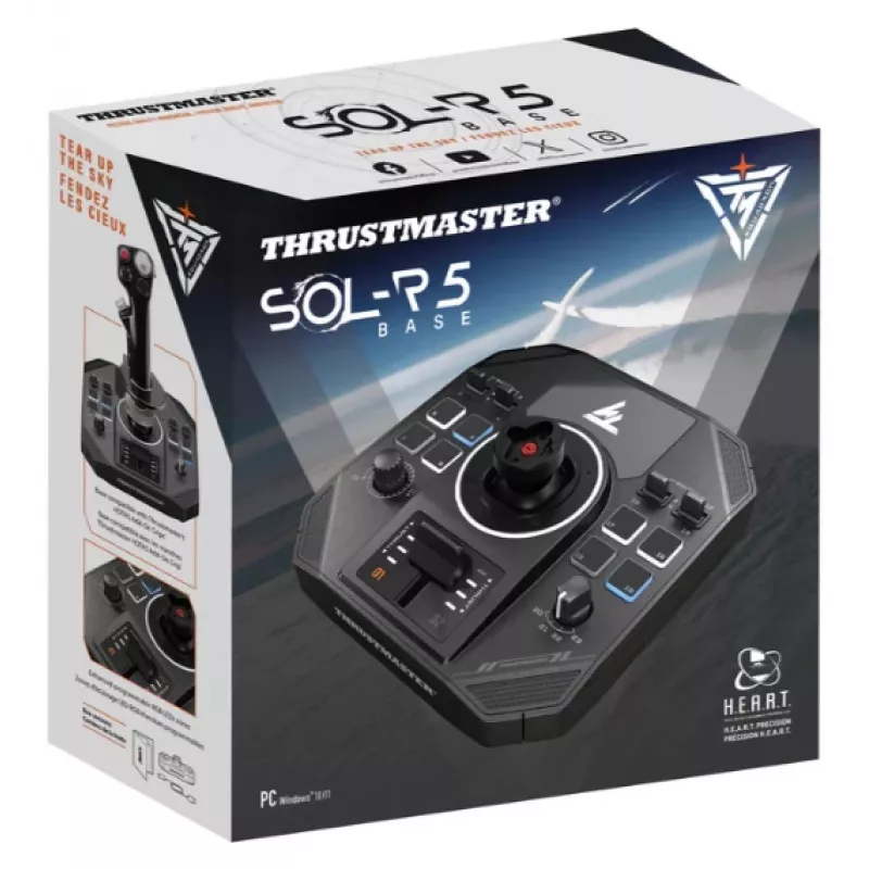 Thrustmaster 2960948 SOL-R 5 Base ohjaussauvan jalusta PC:lle, langallinen, USB-C, musta