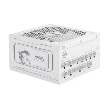 Virtalähde MSI MAG A1000GL PCIE5 WHITE 1000 W ATX 24-pin, 80 PLUS Gold, 135 mm tuuletin
