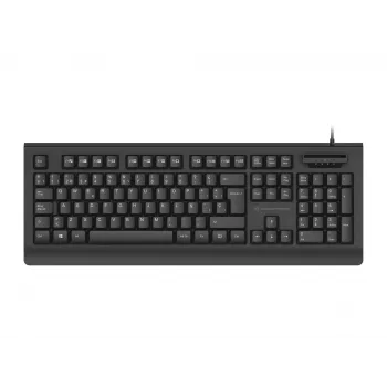 CONCEPTRONIC USB-näppäimistö Smart-ID-kortinlukijalla KAYNE01IT — täysikokoinen 105 näppäintä, italialainen asettelu, johdollinen, 1,5 m kaapeli, musta