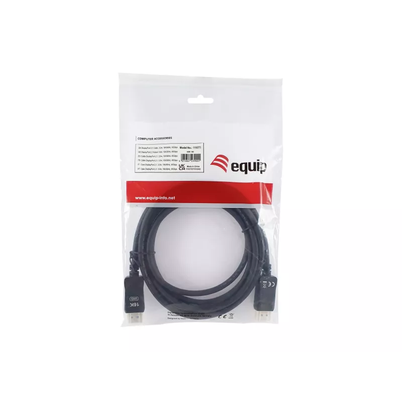 DisplayPort-kaapeli EQUIP 119274, 5 m, DisplayPort–DisplayPort, musta