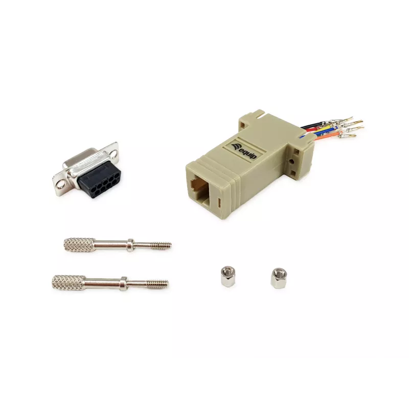 Equip DB9 - RJ45 sovitin naaras sarjaportti harmaa 72x33x16mm