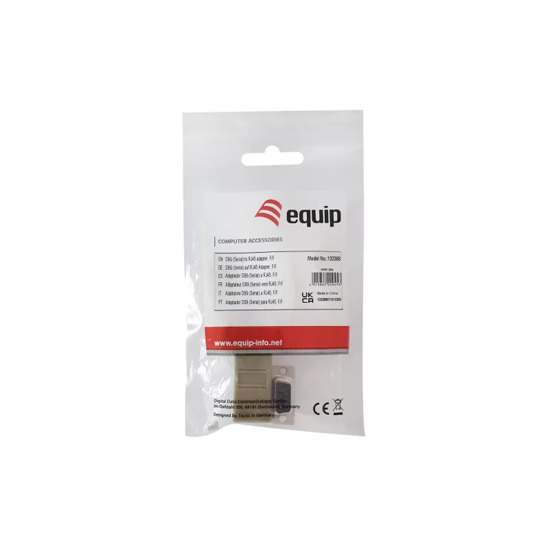 Equip DB9 - RJ45 sovitin naaras sarjaportti harmaa 72x33x16mm