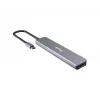Equip USB-C 6-in-1 monitoimisovitin, HDMI 4K/30Hz, USB-C x4, USB-A x1, 5Gbps, 100W USB PD