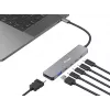 Equip USB-C 6-in-1 monitoimisovitin, HDMI 4K/30Hz, USB-C x4, USB-A x1, 5Gbps, 100W USB PD