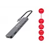 Equip USB-C 6-in-1 monitoimisovitin, HDMI 4K/30Hz, USB-C x4, USB-A x1, 5Gbps, 100W USB PD
